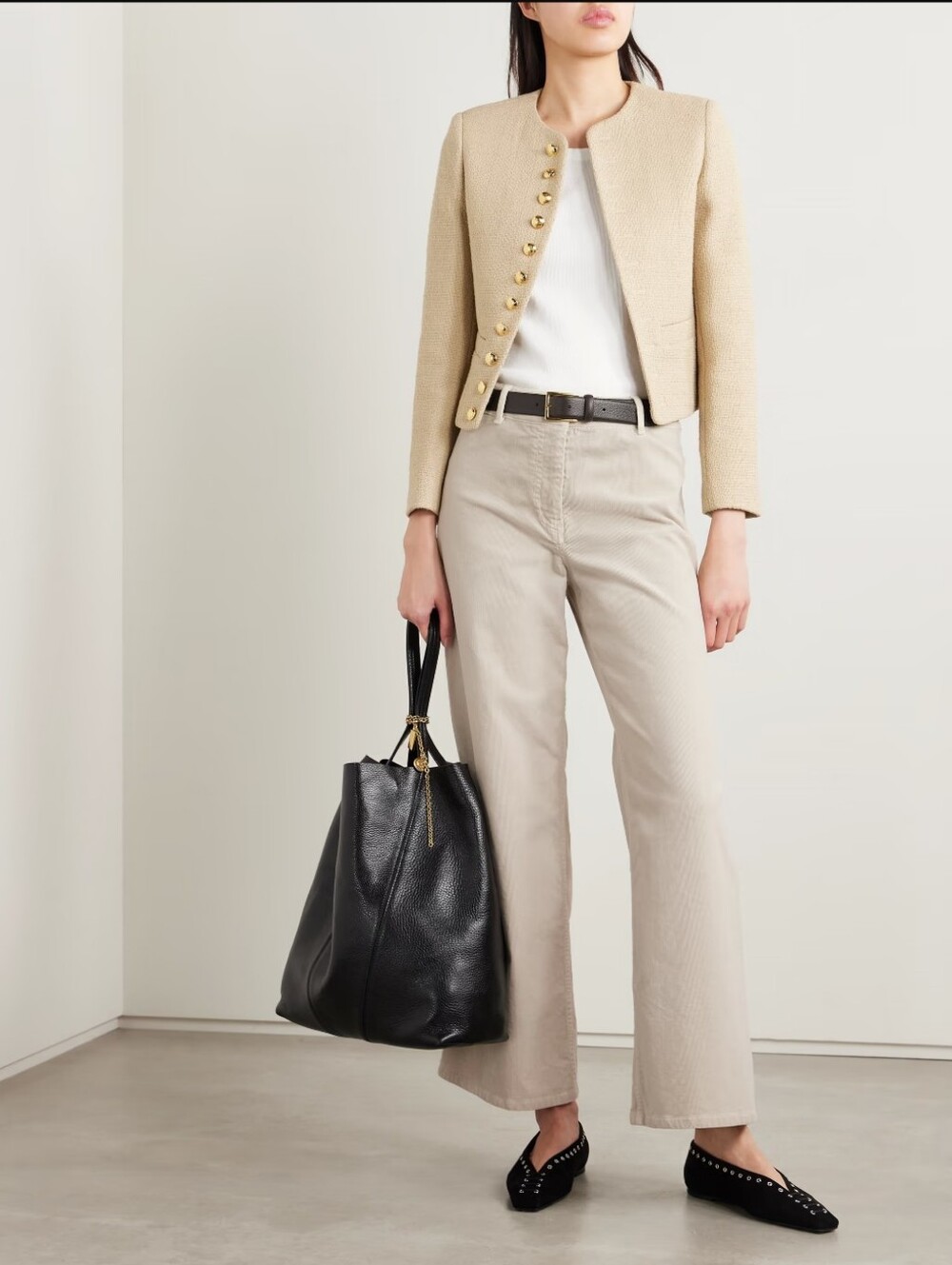 NILI LOTAN Megan cotton-blend corduroy wide-leg pants - Picture 2 of 8